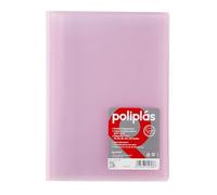 Grafoplas I Classeur avec pochettes en plastique I 30 pochettes transparentes I Format DIN A4 Rose Soft I Série Polyplas translucide I Fabriqué en Espagne Grande capacité de stockage