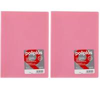 Grafoplas I Classeur avec pochettes en plastique I 30 pochettes transparentes I Format DIN A4 Rose Série Polyplas Opaque I Fabriquées en Espagne I Couvercles flexibles Grande capacité de rangement