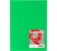 Grafoplas I Classeur avec pochettes en plastique I 30 pochettes transparentes I Taille Folio vert I Série Polyplas Opaque I Fabriquées en Espagne | Couvercles flexibles I Grande capacité de rangement
