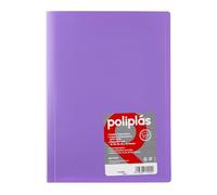 Grafoplas I Classeur avec pochettes en plastique I 40 pochettes transparentes I Format DIN A4 Lavande I Série Polyplas Opaque I Fabriquées en Espagne I Couvercles flexibles I Grande capacité de