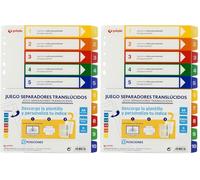 Grafoplás - Intercalaires personnalisables translucides, 10 positions, A4, polypropylène extra 300μ, 11 trous, parfaits pour classeurs (Lot de 2)