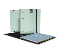 Grafoplas Kuru Classeur à 4 anneaux A4 avec recharge, pack scolaire complet avec intercalaires + planificateur + autocollants + enveloppe transparente, couverture rigide FSC, plastifié anti-rayures