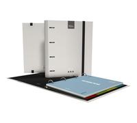Grafoplas Kuru Classeur à 4 anneaux A4 avec recharge, pack scolaire complet avec intercalaires + planificateur + autocollants + enveloppe transparente, couvercle rigide FSC, plastifié anti-rayures