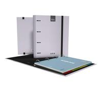 Grafoplas Kuru Classeur à 4 anneaux A4 avec recharge, pack scolaire complet avec intercalaires + planificateur + autocollants + enveloppe transparente, couverture rigide FSC, plastifié anti-rayures