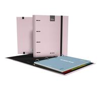 Grafoplas Kuru Classeur à 4 anneaux A4 avec recharge, pack scolaire complet avec intercalaires + planificateur + autocollants + enveloppe transparente, couverture rigide FSC, plastifié anti-rayures
