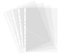 Grafoplás Lot de 10 pochettes en plastique A4 transparentes en verre polypropylène de qualité supérieure - Dos renforcé - 11 trous - Parfait pour protéger les documents de bureau et scolaires