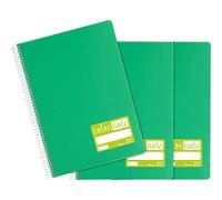 Grafoplas - Lot de 3 cahiers à feuilles blanches, A4, couverture en polypropylène vert, certifiés FSC, série ColorNote, parfait matériel scolaire