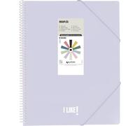 Grafoplas Lot de 30 pochettes transparentes en plastique A4, maxiplas Like, lavande douce, spirale PVC, parfait pour classer du matériel scolaire et de bureau