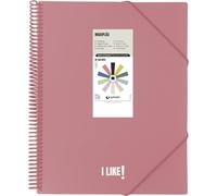 Grafoplas Lot de 30 pochettes transparentes en plastique A4, maxiplas Like, rose, spirale PVC, parfait pour classer du matériel scolaire et de bureau