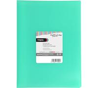 Grafoplás Lot de 40 pochettes transparentes en plastique Vert menthe Couverture souple Multiline Idéal pour l'école et le bureau