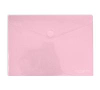 Grafoplás Lot de 5 chemises enveloppes en plastique A3 | Fermeture Velcro | Couleur rose clair | Multiline | 33,5 x 24 cm | Polypropylène verre rayé translucide | Parfait pour les dessins et grands