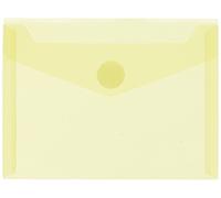 Grafoplas - Lot de 5 enveloppes en plastique A6, fermeture textile adhésive, couleur jaune, multiligne, 16 x 12 cm, polypropylène verre rayé translucide, parfait pour les petits documents