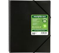 Grafoplás Lot de 50 pochettes transparentes en polypropylène 90% recy vec couverture souple 100% recy avec enveloppe, fermeture élastiques