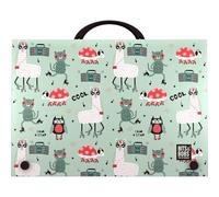 Grafoplas - Mallette scolaire avec poignée et fermeture à broche, taille folio, 24,5 x 34,5 x 4 cm, polypropylène, Party Bits & Bobs, parfaite pour vos cours supplémentaires scolaires