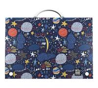 Grafoplas - Mallette scolaire avec poignée et fermeture à broche, taille folio, 24,5 x 34,5 x 4 cm, polypropylène, Planets Bits & Bobs, parfaite pour vos cours supplémentaires scolaires