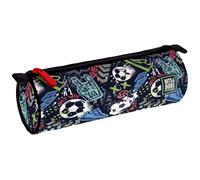Grafoplás Match Bits & Bobs Pop Up Design Trousse Scolaire Ronde, Grande Taille, 22 x 8 cm, Fermeture éclair avec poignées, Polyester, matériel Scolaire, Bleu, 22x8cm, Trousse Ronde à 1 Compartiment