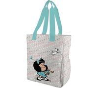 Grafoplás - Sac à bandoulière Tote Bag Mafalda Bird, 37,5 x 31 x 14 cm, 14 litres, compartiment spécial portable, base renforcée, poignée et bandoulière réglable, poches intérieures et extérieures