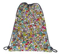Grafoplás | Sac à dos à cordes | Poche extérieure zippée | 36 x 47 cm | Bits&Bobs Pop Up Design Icons