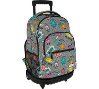Grafoplás - Sac à dos avec chariot intégré, roues doubles, 52 x 37 x 25 cm, 29 livres, modèle Roller, collection aléatoire d'Elena Corredoira, parfait matériel scolaire pour enfant et primaire, gris