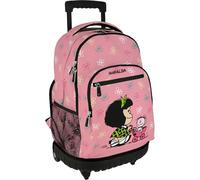 Grafoplás - Sac à dos scolaire à roulettes, Mafalda Baby Cart, chariot intégré, 29 litres, 52 x 37 x 25 cm, modèle Roller, parfait matériel scolaire pour enfants et primaires, rose, 52x37x25cm