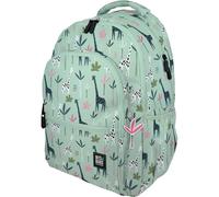 Grafoplás - Sac à dos scolaire à trois compartiments, 33 x 46 x 22,5 cm, 30 litres, zone rembourrée pour ordinateur portable, modèle Roomy, motif Jungle, Bits & Bobs Pop Up Design, parfait pour le