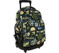 Grafoplás - Sac à dos scolaire avec roulettes, chariot intégré, 29 litres, 52 x 37 x 25 cm, modèle Roller, collection Streetball, Bits & Bobs Pop Up Design, parfait matériel scolaire pour enfants et