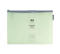 Grafoplás Sac à fermeture éclair EVA Soft A4 | Mint Pastel | Toucher doux | Zipper Bag fabriqué en caoutchouc EVA transparent | Parfait pour protéger et transporter des documents, téléphones,