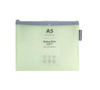 Grafoplás Sac à fermeture éclair EVA Soft A5 | Mint Pastel | Toucher doux | Zipper Bag fabriqué en caoutchouc EVA transparent | Parfait pour protéger et transporter des documents, téléphones,