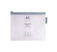 Grafoplás - Sac à fermeture éclair EVA Soft A5, rose pastel, toucher doux, fermeture éclair en caoutchouc EVA transparent, parfait pour protéger et transporter des documents, téléphones, tablettes ou