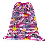 Grafoplás | Sac à lacets | Poche extérieure zippée | 36 x 47 cm | Bits&Bobs Pop Up Design | Girl