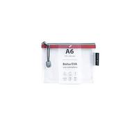 Grafoplas - Sac avec fermeture éclair EVA A6, fabriqué en caoutchouc EVA transparent, fermeture éclair rouge, 17,5 x 12,5 cm, idéal pour transporter tout type d'articles, petits documents ou