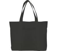 Grafoplás - Sac fourre-tout en tissu Cotton Bits & Bobs, 100% coton, noir, poche extérieure accès rapide et poche intérieure avec fermeture éclair pour plus de sécurité, idéal pour le shopping, la