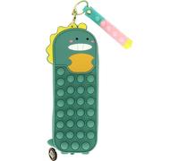 Grafoplás Trousse en Silicone Pop It Licorne Bubbles, Vert, 22x5x3,5cm, Bubbles Dino