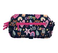 Grafoplas - Trousse Scolaire 3 Compartiments, Bits&Bobs Cute, 23 x 10 x 10 cm, Rabat avec Poche auxiliaire et horaire intérieur, Grande capacité pour matériel Scolaire