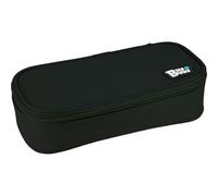 Grafoplás - Trousse Scolaire 3 Compartiments, rectangulaire Bits & Bobs Noir, Grand Compartiment Principal Rigide, Poche intérieure Grille, Compartiment intermédiaire avec Bande élastique pour 12