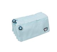 Grafoplás | Trousse Scolaire Quatre Compartiments | Bleu Clair | 23 x 12 cm | Bits&Bobs | Couleurs Soft, Bleu Doux, 23x12cm, Scolaire