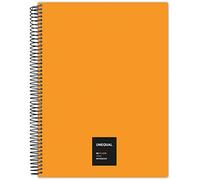 Grafoplas Unequal Fluo Carnet à spirales A4 quadrillé 5 x 5 mm 100 feuilles 90 g Orange