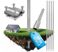 GRAFT kit d'électrodes de terre en V4A | perches 4x 1 m | Ø 20 mm | Avec enfonceur SDS-Max + borne | Syst. PV paratonnerre | Mise à la terre | Mise à la terre individuelle | Piquet