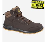 Grafters Action Hommes Protection Sécurité Cuir Bottes à Lacets Marron