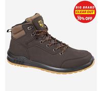 Grafters Action Hommes Protection Sécurité Cuir Bottes à Lacets Marron