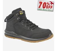 Grafters Sitka Hommes Protection Sécurité Cuir Bottes à Lacets Noir