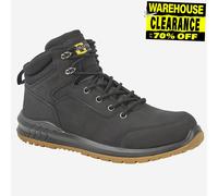 Grafters Action Hommes Protection Sécurité Cuir Bottes à Lacets Noir