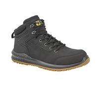 Grafters Black Lightweight Slip Resistant Lace Up Nubuck Safety Boots M513A KD-9 UK 43 EU