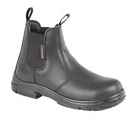 Grafters Bottes de sécurité pour homme en cuir noir M9502A, coupe large, pointures 38 à 46 - Noir - Noir , 44 EU