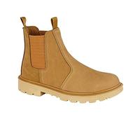 Grafters Chelsea Bottines de sécurité en cuir et acier pour homme Pointure 39-47 - Marron - miel, 44 EU