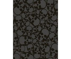 Graham & Brown Papier peint design Tête de mort veloutée Couleur Noir Matière Papier