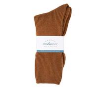 Graham Cashmere - Chaussettes de lit en cachemire pur - Fabriquées en Écosse - Boîte cadeau - Camel