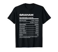 Graham Valeur Nutritive Nom Drôle T-Shirt Graphique avec Valeur, Homme, Noir, L
