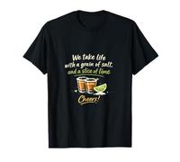 Grain de sel Tranche de Citron Vert Tequila Couple Humour T-Shirt