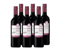 Grain D'Envie - Fruités Merlot Rouge - Sans Alcool Moins De 0.5% Vol - Lot de 6 bouteilles x 75 cl
